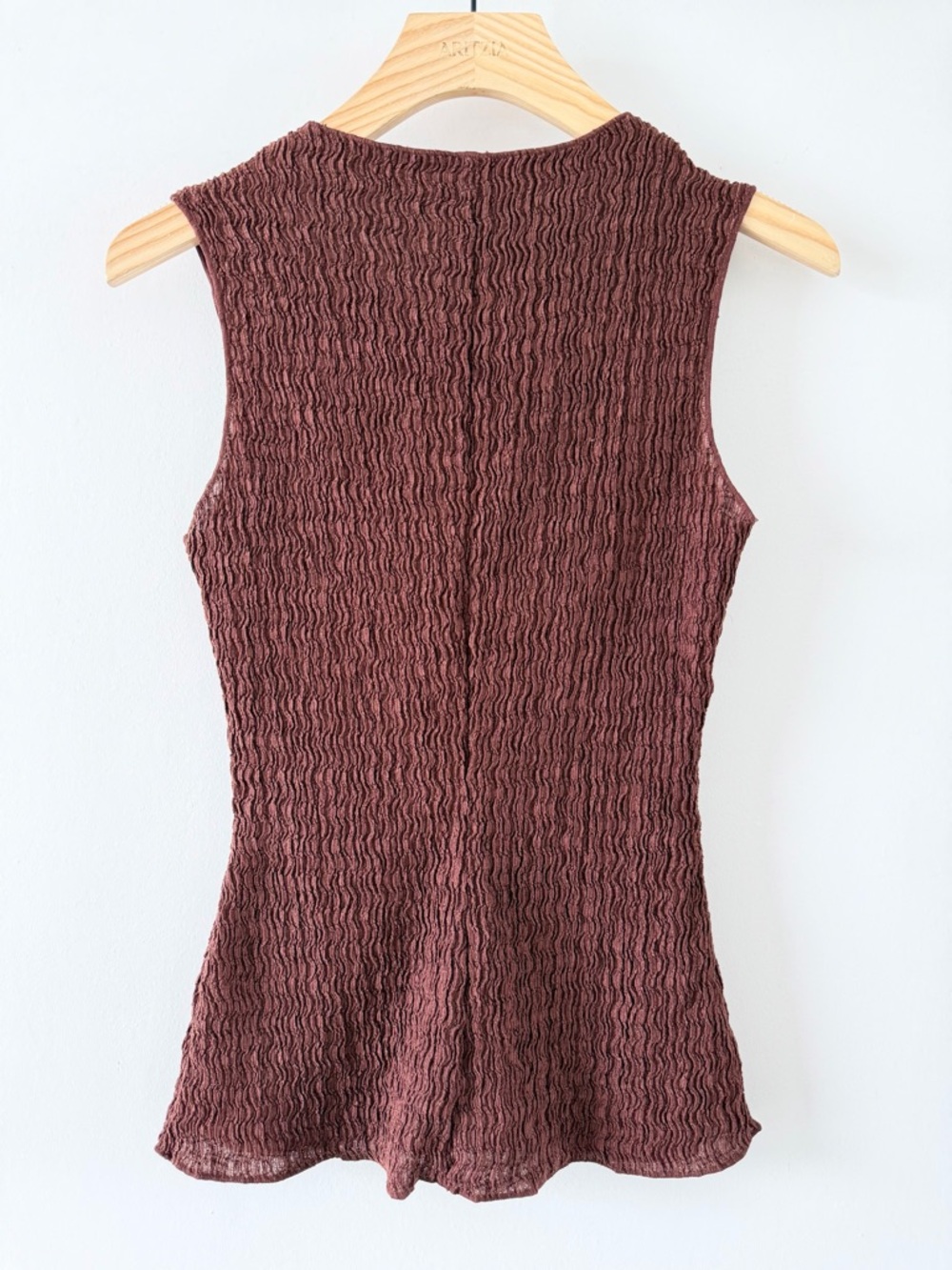 H&M Brown Textured Co-Ord Set Wide Leg Pants Sleeveless Top XXS - Picture 10 of 16